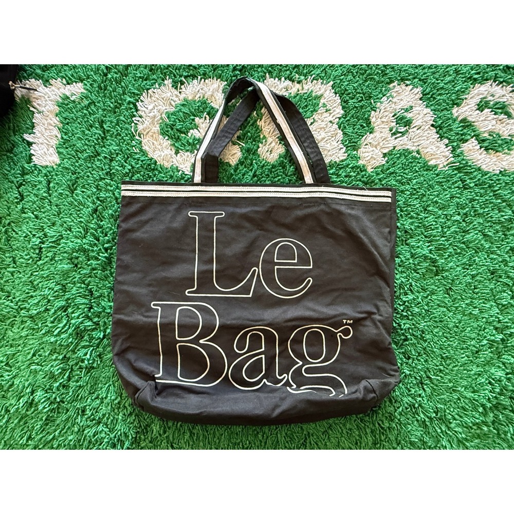 Le Bag Tote Bag‎ Unisex Large Black Good Graphic Canvas Shopper Snap Closure